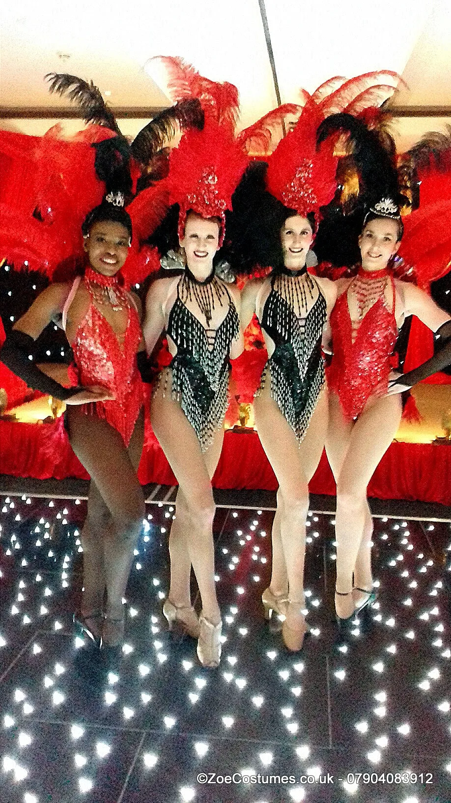 Red Samba showgirl outfits hire | Zoe London Dance Costumes for Hire