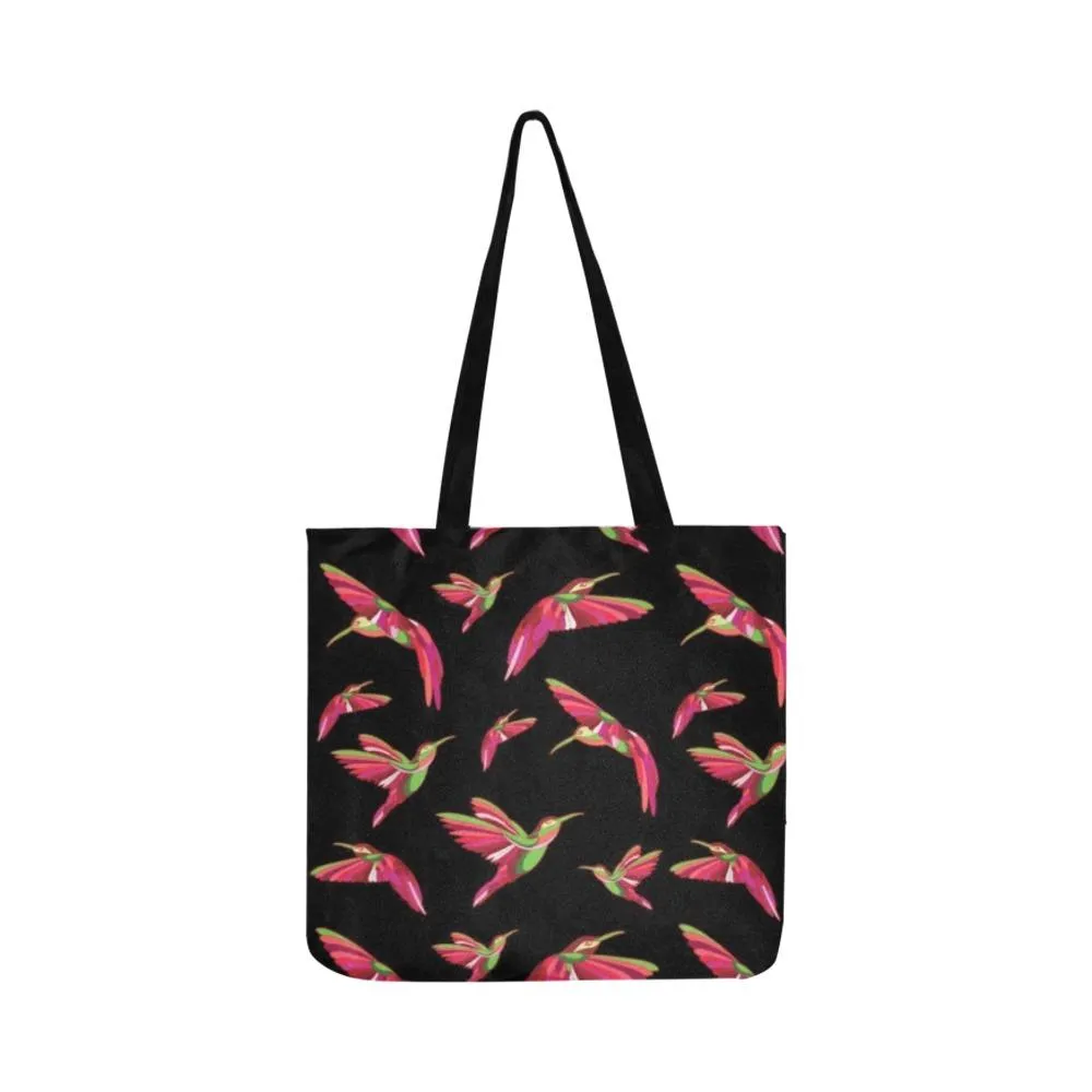 Red Swift Colourful Black Reusable Shopping Bag (Two sides)