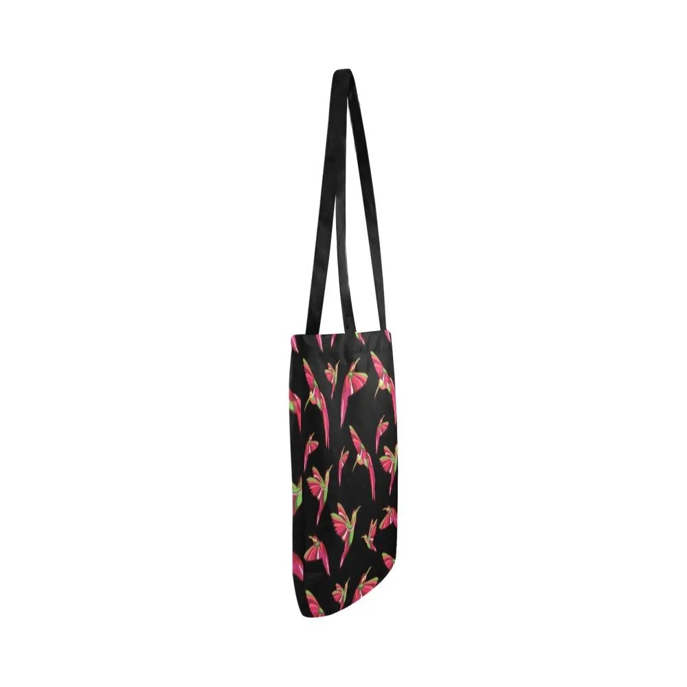 Red Swift Colourful Black Reusable Shopping Bag (Two sides)
