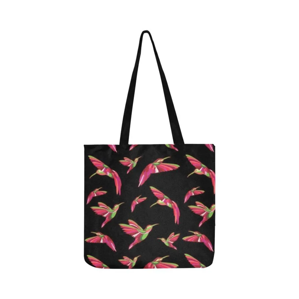 Red Swift Colourful Black Reusable Shopping Bag (Two sides)