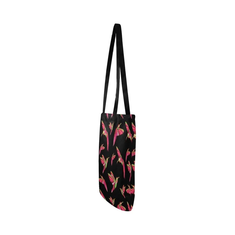 Red Swift Colourful Black Reusable Shopping Bag (Two sides)