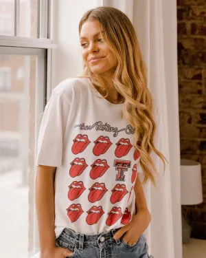Rolling Stones Texas Tech Multi Lick White Tee