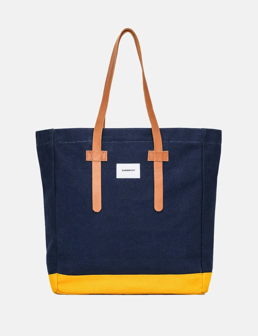 Sandqvist Stig Tote Bag (Canvas) - Blue/Yellow