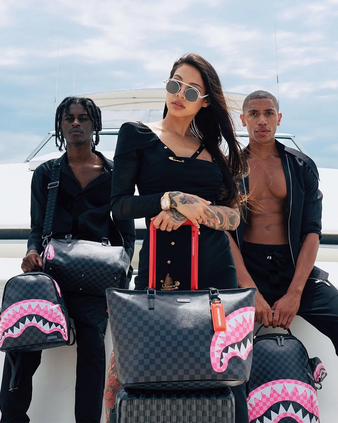 Sprayground Bag SHARKS IN CANDY TOTE Black