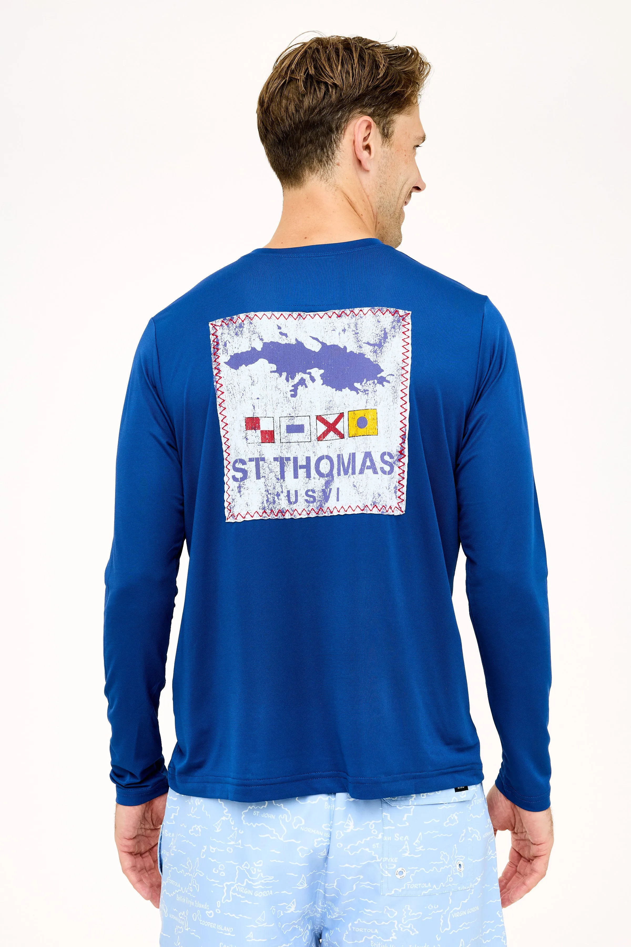 St Thomas Flag Patch - Racing Blue
