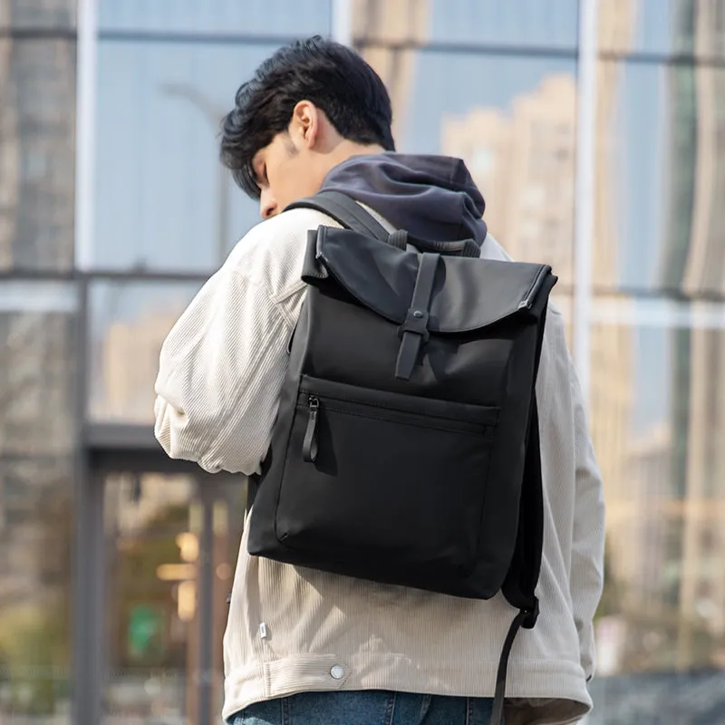 Trendy: Leather Casual Multilayer Storage Backpack
