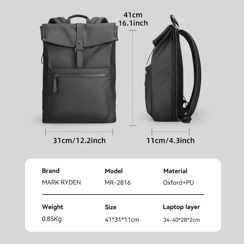 Trendy: Leather Casual Multilayer Storage Backpack