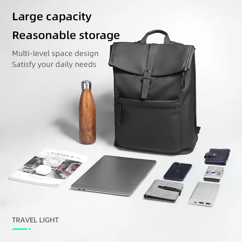 Trendy: Leather Casual Multilayer Storage Backpack