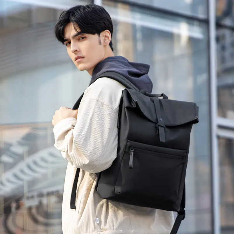 Trendy: Leather Casual Multilayer Storage Backpack