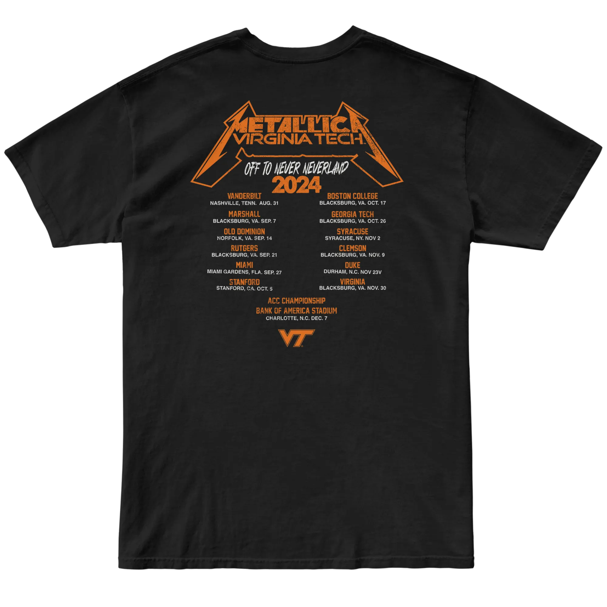 Virginia Tech x Metallica 100% Cotton Tee