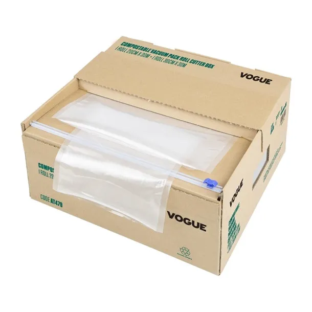 Vogue Compostable Vacuum Pack Roll Cutter Box 2x 30m Rolls - AT479