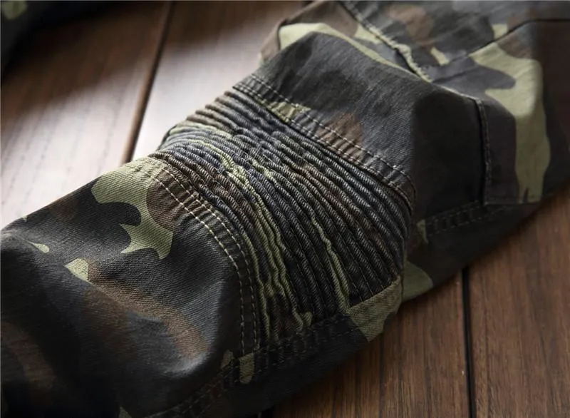 West Louis Camo Multi-Pocket Casual Jeans