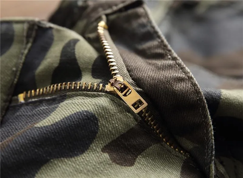West Louis Camo Multi-Pocket Casual Jeans