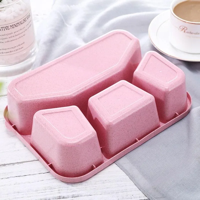 Wheat Straw 4 Grid Lunch Box