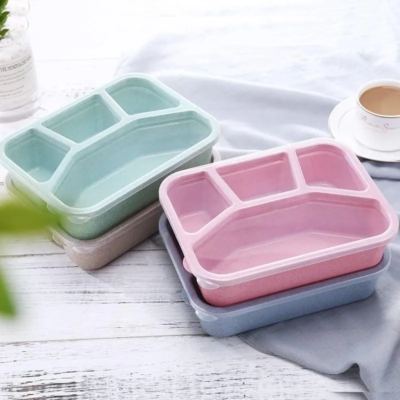 Wheat Straw 4 Grid Lunch Box