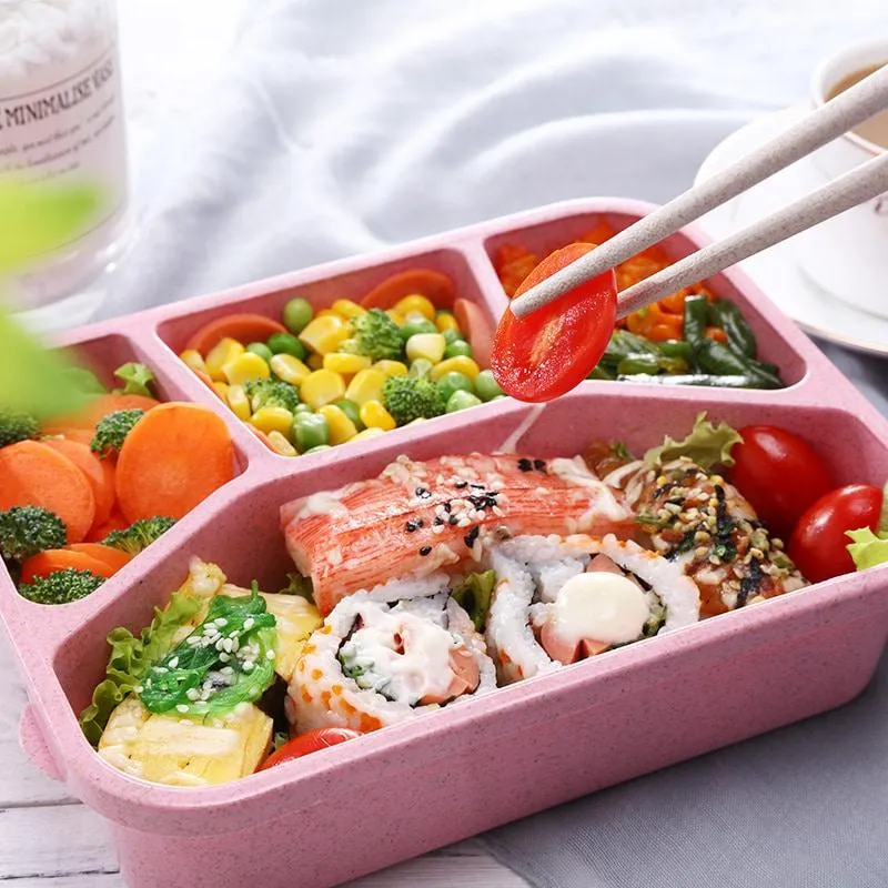 Wheat Straw 4 Grid Lunch Box